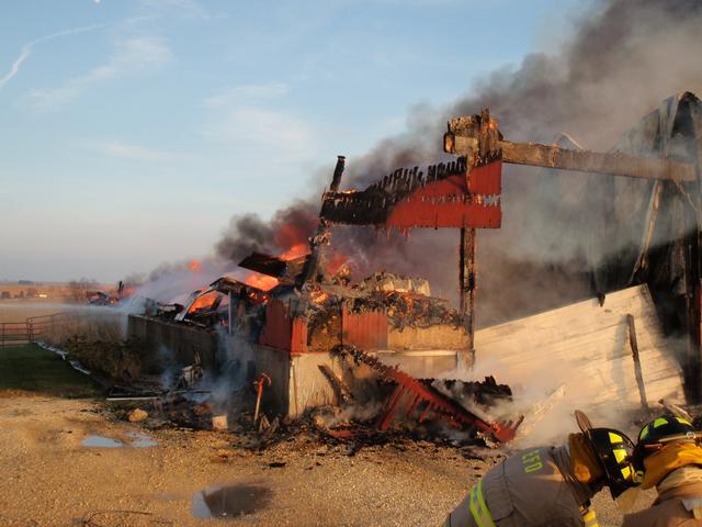 Jim Kennedy barn fire, November 17, 2010